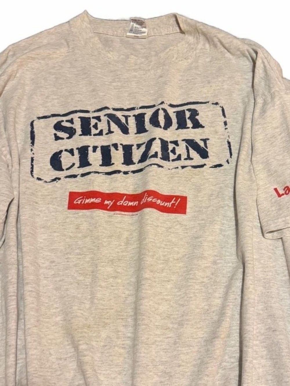 Vintage 90s Las Vegas Senior Citizen Graphic T-Shirt Delta XL Gray Single Stitch